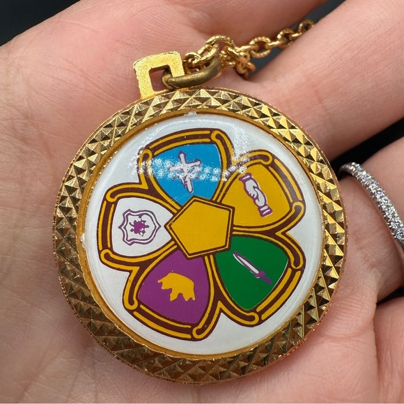 Vintage 1976 Double Sided Bicentennial Faux Gold Coin Pendant Necklace - Picture 9 of 13